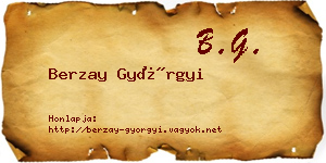 Berzay Györgyi névjegykártya